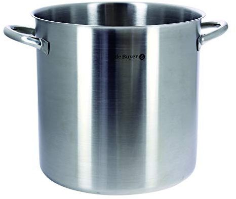 De Buyer - Marmite sans couvercle en inox PRIM'APPETY - 32 cm - Sans PFAS, Inox 18/10 de Qualité Professionnelle, Fond Magnétique Épais pour Cuisson Maîtrisée, Tous Feux + Four, Finition Poli Brossé