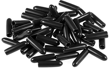 sourcing map 50 Stück Gummi Endkappen 2mm Innendurchm. Gummikappen Runde Schutzkappen Gummi Abdeckung Stopfen Möbelgleiter Bolzen Gewindeschutz für Schrauben Rohr Stuhlbeine, Schwarz
