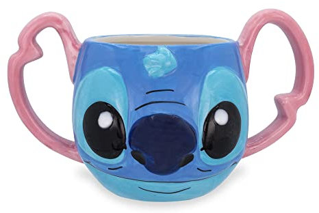 Silver Buffalo Disney Lilo & Stitch Stitch's Face 3D Sculpted Ceramic Mug, 16 Ounces