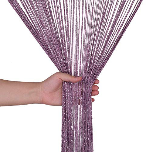 WedDecor Vorhang Glitzer Fransen Panel Fliegengitter Zimmer Organizer Quaste für Türen, Türöffnung, Windows, Wohnkultur, Ereignis Dekoration, Lila, Polyester (90cm x 200cm)