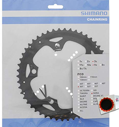 SHIMANO Kettenblätter SORA FC-3503 50 Zähne 130mm Aluminium schwarz Fahrrad
