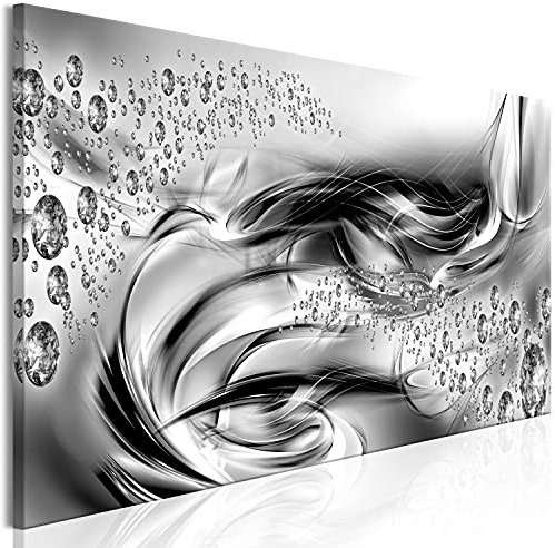 murando - Wandbilder XXL Abstrakt 120x40 cm 1 tlg - Wand Deko Vlies Leinwand Bilder Groß Wanddeko Wohnzimmer Schlafzimmer Kunstdrucke Panoramabild - Diamanten silber a-A-0645-b-a