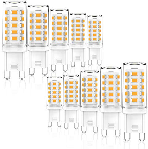 CHEERBEE G9 LED Warmweiß 2700K, Dimmbar, 3W LED G9 Lampe, Ersatz 28W 33W 40W Halogenlampen, AC 220-240V, 325LM, CRI>85, 360° Abstrahlwinkel, 10er Pack