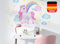 Osomhome | Wandtattoo Kinderzimmer | Wandsticker Einhorn mit Regenbogen Wandbild | Wanddeko Babyzimmer | Wandbilder Jugendzimmer | os2039 (133 x 120 cm)