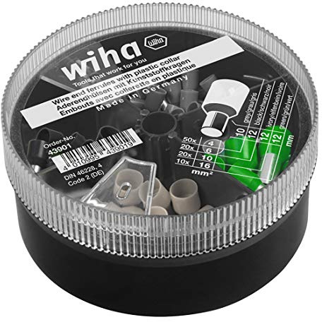 Wiha WIH-43901 43901-Extremo del Cable Con Cuello de Plástico Juego Ref C000B100 Black