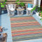 Carpeto Rugs Streifenmuster Outdoor Teppich Wetterfest für Balkon, Terasse - Balkon Teppich Wasserfest - Outdoorteppich Wetterfest - Aussenteppich Terrasse Groß - Mehrfarbig Bunt - 120 x 170 cm