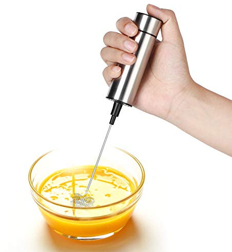 Frusta Elettrica, Sbattitore Elettrico Acciaio Inox Sbattitore in, Fruste Elettriche Cucina Mixer Portatile per latte e caffè burro uova, 23 x 3cm