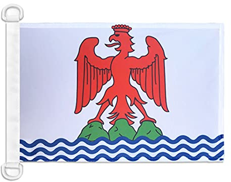 AZ FLAG French County of Nice Boat Flag 45x30 cm Plastic Rings | Outdoor and marine use Niçard Country 12x18 in boat flag weather resistant with double stitched seams and reinforced edges