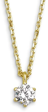 XENOX® Krappe Halskette - Damen Halskette aus hochwertigem925/- Sterlingsilber mit Zirkonia Stein | XS7380G