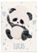 Personalisedog Personalisierte Babydecke Kinderdecke mit Panda, Name und Motivfarbe | Individuelle Baby Decke Namensdecke mit Panda & kleinen Herzen Motiv (Panda mit kleinen Herzen), 80 x 110 cm