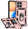 XINYEXIN Funda para Honor X8, Funda Cubierta de cámara Deslizante con Magnético Anillo Soporte, Militar PC + TPU Bumper Antigolpes Carcasa Rugged Caso - Oro Rosa