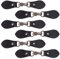 FINGERINSPIRE 6 Paar Lederklammern zum annähen Verschlüsse Schwarz Metall PU Leder Snap Toggle T-Shape Leder Spange Verschlüsse Ersatz Snap Toggle für Schuhe Mantel Jacke DIY Craft