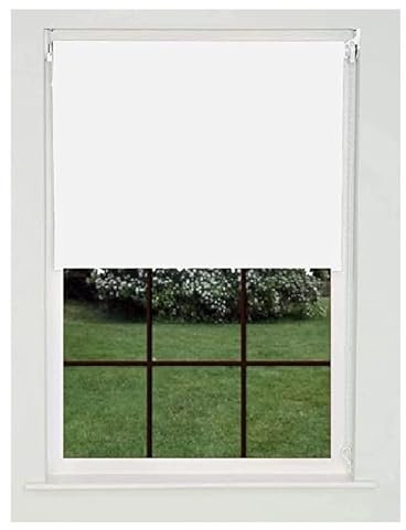 Home In Style 4U Roller blinds Thermal Blackout Roller blind - Trimmable UV Protection Child Safe Home Office Window Blinds Room Darkening Shades White Blind 120cm wide x 210cm drop