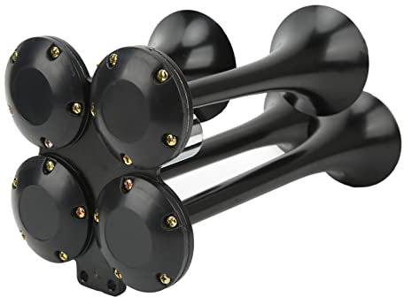 Yctze 4 Trompeten Luft Horn 150DB 12V Super Laut - Universell für Autos, Lastwagen, Boote, Züge