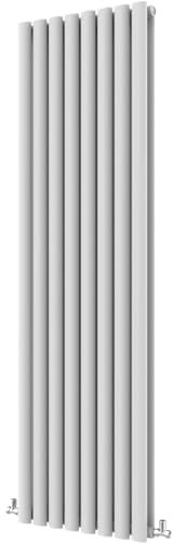 Radbliss Oval Column Vertical Radiator 1600x472mm White Double Central Heating Upright Tall Designer RAD