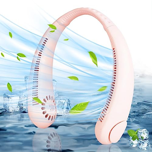 Personal Neck Fan,Portable Neck Fan USB Rechargeable with 180°Airflow,3 Speeds Free Adjust Personal Cooling Fan,Faster Cooling,Quiet Design for Outdoor Sports,Home,Office,Travel