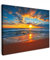 MuchoWow© Impression sur Toile Peinture 70x50 cm Tableau Mural Decoration Salon Reproductions de Tableaux Murale Moderne Mer - Coucher de soleil - Plage - Nuages - Orange