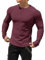 Muhshoiy Men's Cotton Muscle Henley Shirts Slim Fit Long Sleeve T-Shirt Stretchy Casual Stylish Ribbed Tee Red M