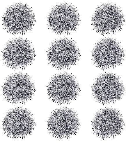 PATIKIL Cheerleader Pompons mit Finger Löcher 12 Pack Metallisch Folie Jubelnde Hand Blume für Sport Teamgeist Silber