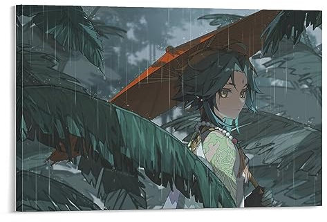 Genshin Impact Xiao Leinwand-Poster, dekorativ, modern, 50 x 75 cm