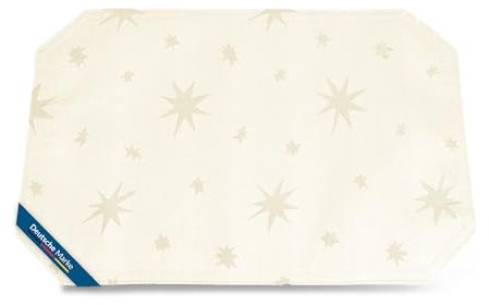 TEXMAXX® Platzset Weihnachten - 30 x 45 cm / Platzdeckchen Weihnachten abwaschbar / Tischset abwaschbar / Weihnachten Tischdeko / Platzdeckchen Stoff / Weihnachten Tischset Creme / Gold
