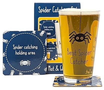 ALL THE JEST Pint Glass and Beer Mat Gift Set - Funny Beer Glass for Men - Beer Gifts for Men - dad Christmas Gifts - dad Birthday Gifts - Father's Day Gifts, ATJ001