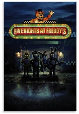 NIPSER Wandkunst-Albumcover 2023 FNAF Filmposter, Set mit 6 Teenager-Raum-Dekor, ästhetischer Film für Schlafzimmer, Dekoration, 30 x 45 cm