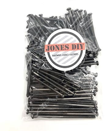 Mixed Group Pack of 124x Black Nickel Socket Screws Including 40mm, 50mm & 75mm Black Electrical Screw Assortment Pack M3.5 Outlet Screws
