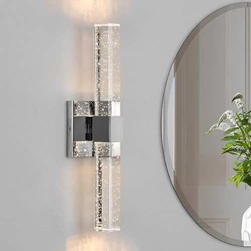 YOOCHUENG Kristall Wandlampe Innen LED Modern für Wohnzimmer Schlafzimmer | Bohrbefestigung,Energieeffiziente LED-Licht,5 W,Dreifarbig (Warm/Weiß/Neutral),Art-Déco Stil,für Flur Treppenhaus Hotel