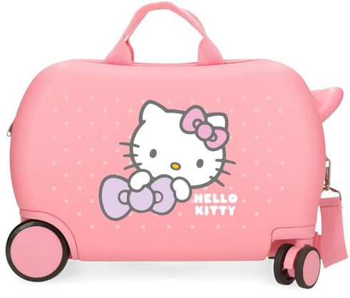 Hello Kitty My Favourite Bow, valigia cabina, valigia per bambini, realizzata in ABS, quattro ruote doppie a rotazione multidirezionale, pratica interna con due scomparti elastici in gomma., Rosa, 31