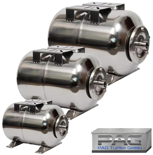 PAG Turbo GmbH® - Edelstahl Druckkessel Membrankessel Ausdehnungsgefäß 24L 50L 100L mit EPDM Membran (24L)