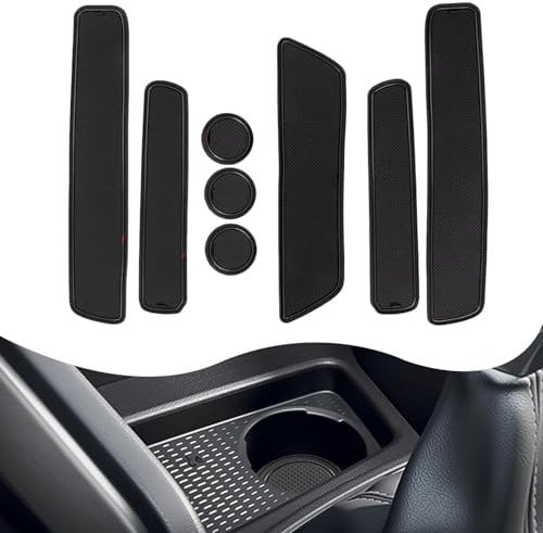 YEE PIN Rubber Mats Compatible with Renault Dacia Duster 2022 2023 2024 (Not for 4x4) Mats Non-Slip for Dacia Duster Centre Console Storage Box Interior (Black)