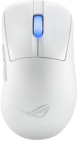 ASUS ROG Keris II Ace Mouse da gioco wireless, leggero 54 g, sensore ottico AimPoint Pro 42K, microinterruttori ottici, SpeedNova Wireless, ROG Polling Rate Booster, eSport e giochi FPS, bianco