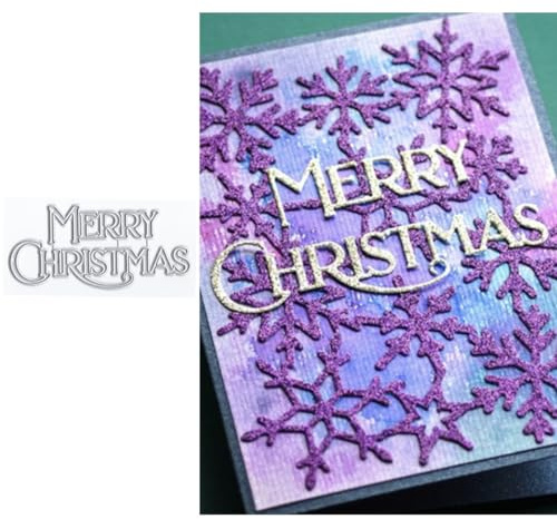 Merry Christmas Stanzformen für Kartenherstellung, Wort-Metall-Stanzformen für Papier, Scrapbooking, DIY-Schablonen für Album, Party, Hochzeit, Festivals, Dekoration