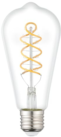 EGLO E27 LED Lampe, High Lumen Spiral Glühbirne | Vintage Deko Leuchtmittel im Retro-Design, 7,3 Watt, warmweiß, 806 Lumen, 2700 K, Edison Birne ST64, Ø 6,4 cm