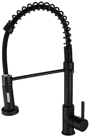 Kitchen Faucet Robinet À Ressort Extractible Robinet De Cuisine Robinet Télescopique En Acier Inoxydable Robinet De Lavage De La Vaisselle Noir Mat