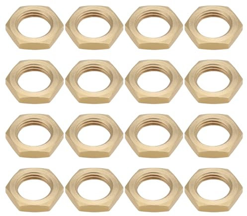Be In Your Mind 30 dadi esagonali in ottone M10 x 1,0 mm, con filettatura femmina, dadi di bloccaggio esagonali per portalampada elettrici, spessore 3 mm
