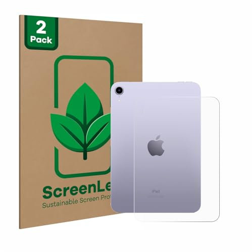 ScreenLeaf (2 Stück Schutzfolie für Apple iPad Mini 7 2024 (Rückseite) [nachhaltiger Displayschutz, Folie, transparent, kratzfest]