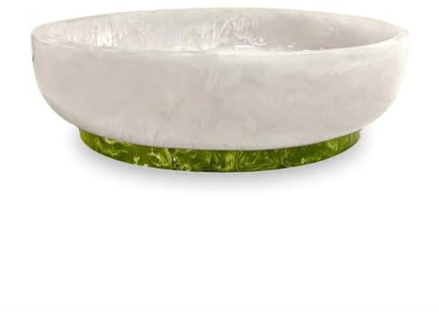 Beatriz Ball Resin Rio Große ovale Schüssel mit Boden, Weiß und Grün