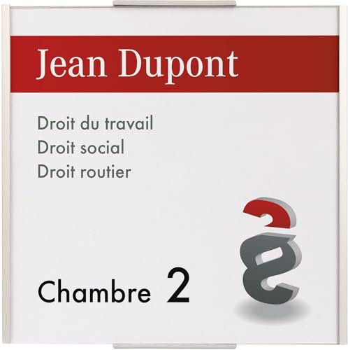 Plaque de porte bureau - plaque de porte personaliseé - aluminium anodisé argenté – Signalétique professionnelle – 148 x 151 mm - Moedel Rom