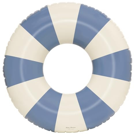 Petites Pommes Tire Pool Float Für Erwachsene – Robuster Schwimmreifen, Handbedrucktes Klassisches Streifendesign Float Ring, Komfortnähte, Reisefreundlich Packbar, Pale Blue, 120 cm