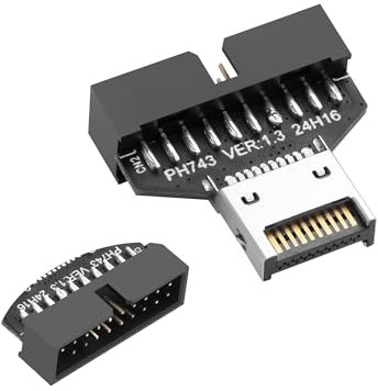 SinLoon Adattatore per scheda madre USB 3.0 da tipo E a USB 3.0 19/20 pin, connettore frontale da USB 3.0 tipo E maschio a 19 pin maschio, convertitore connettore frontale