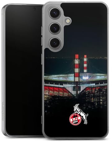 Silikon Hülle kompatibel mit Samsung Galaxy S 25 Case transparent Handyhülle 1. FC Köln Stadion Offizielles Lizenzprodukt