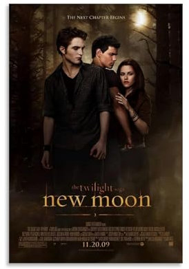 OREAUORN Poster, Motiv: The Twilight Saga, New Moon 2009, Leinwanddruck, ästhetisches Vintage-Poster, dekoratives Gemälde für Wohnzimmer, Schlafzimmer, 40 x 60 cm, ungerahmter Stil