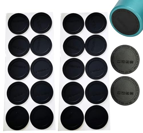 20Pcs 5.6cm Diameter Black Rubber Bottoms for Sublimation Tumblers Anti-Slip Silicone Bottoms with Adhesive Protective Drink Bottom Pads for Wine Tumblers Thermal Bottle Mason Jars