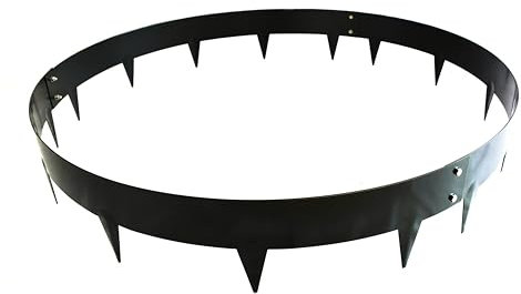 Heavy Duty Metal Circular Border Edging 60cm 90cm Steel Tree Ring Rust-Resistant Cor-ten or Black Finish Easy Install Garden Lawn Bed Edge Barrier (Black, 90cm Diameter)