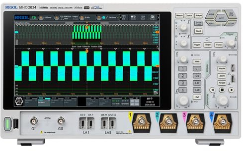 RIGOL Oszilloskop,MHO2034 Digital Oscilloscope,350MHz,4A+16D Kanäle,12-Bit Auflösung,10,1-Zoll HD-Touchscreen,integrierter Signalgenerator