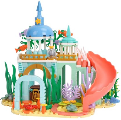 Vinbosion Prinzessin Schloss Bauklötze,Ozean Bauspielzeug mit Rutsche,Bauklötze Geschenk für Weihnachten,Geburtstag,Neujahr(300PCS)