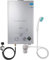 Scaldabagno a gas liquefatto GPL da 12 l, 20 kW GPL, scaldabagno istantaneo senza serbatoio, con soffione doccia zincato e tubo doccia, per bagno/cucina/camper/campeggio/all'aperto