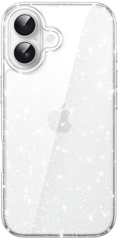 JETech Glitter Case for iPhone 17 6.3-Inch, Bling Sparkle Shockproof Phone Bumper Cover, Cute Sparkly for Women and Girls (Clear)